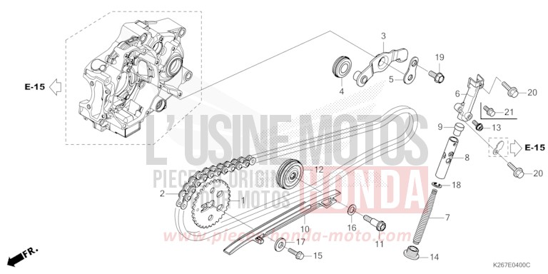 NOCKENWELLENKETTE/SPANNVORRICHTUNG von MSX GROM A SPLENDID BLUE (B219) von 2023